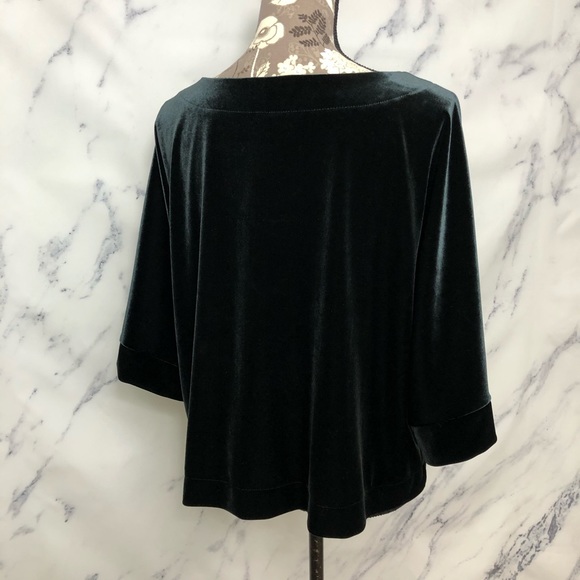 GAP Velvet Bat Wing Kimono Sleeve Boxy Top - Picture 7 of 9